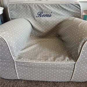 Pottery Barn Kids Oversized Gray Polka Dot Chair (Cover Only)